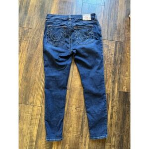 True Religion Jennie Curvy Mid Rise Super Skinny Jeans Womens 34 Blue High Rise